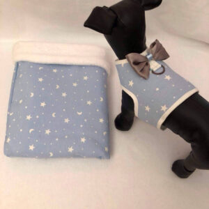 Saco Azul De Lunas Y Estrella para perros pequeños como caniche toy apricot y cavalier de Salvaterra de Magos