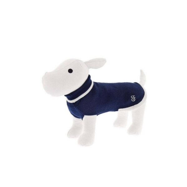 Jersey maglioncino azul de la firma ferribiella. Lo ultimo en ropa para perros. Criadores de caniche toy, caniche mini toy y cavalier