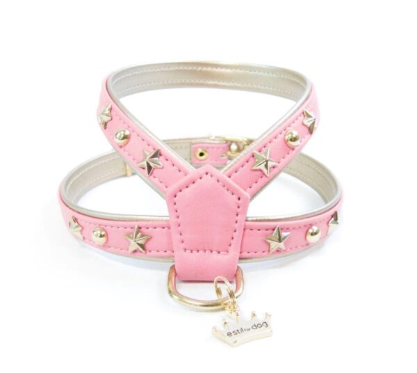 arnes rosa de la marca estil for dog para perros de talla pequeña como caniche toy y cavalier