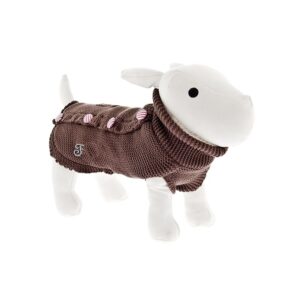Jersey pin up marron de la firma ferribiella para perros de talla pequeña. Criadores de caniche toy, caniche mini toy y cavalier