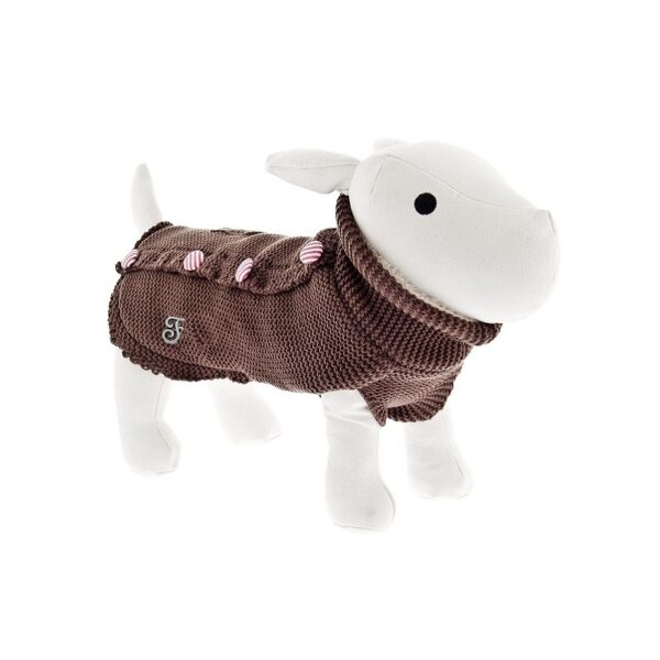 Jersey pin up marron de la firma ferribiella para perros de talla pequeña. Criadores de caniche toy, caniche mini toy y cavalier