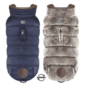 Abrigo Aksel Reversible de Milk and Pepper. abrigo de perro de milk&pepper. jersey para caniche toy. abrigo impermeable de caniche toy