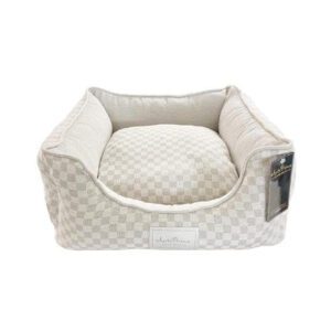 Cama-Yolande-Chess-de-AntePrima-color-Beige-Cama-de-calidad-para-perros-las-mejores-camas-para-caniches-Cama-Anteprima-Salvaterra