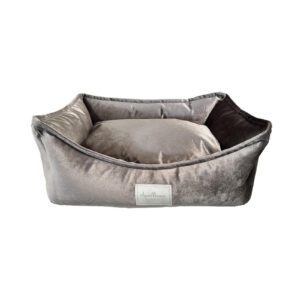 Cama-Positano-Velluto-de-AntePrima-color-Taupe-Cama-de-calidad-para-perros-las-mejores-camas-para-caniches-Cama-Anteprima-Salvaterra