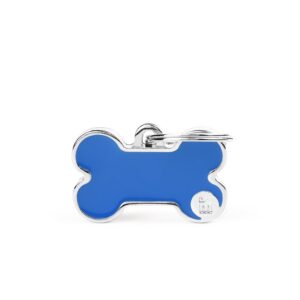 Chapa-para-personalizar-con-el-nombre-de-tu-perro-de-Salvaterra-de-Magos-Chapa-color-azul-en-forma-de-hueso-Salvaterra-de-Magos