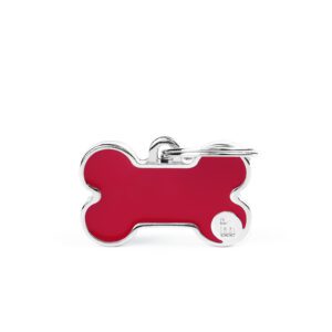 Chapa-para-personalizar-con-el-nombre-de-tu-perro-de-Salvaterra-de-Magos-Chapa-color-rojo-en-forma-de-hueso-Salvaterra-de-Magos