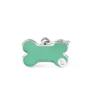 Chapa-para-personalizar-con-el-nombre-de-tu-perro-de-Salvaterra-de-Magos-Chapa-color-turquesa-en-forma-de-hueso-Salvaterra-de-Magos