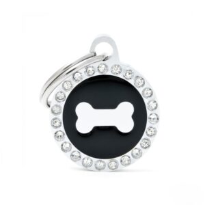 Chapa-para-personalizar-con-el-nombre-de-tu-perro-de-Salvaterra-de-Magos-Chapa-en-forma-de-circulo-de-color-negro-Salvaterra-de-Magos