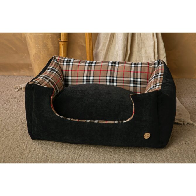 Cama burberry con negro. salvaterra de magos caniches toy Cama Salvaterra Desenfundable Burberry Negro - Imagen 2