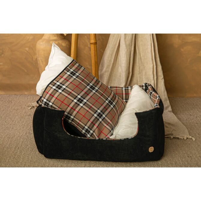 cama burberry con negro. desenfunble 2 partes Cama Salvaterra Desenfundable Burberry Negro - Imagen 3